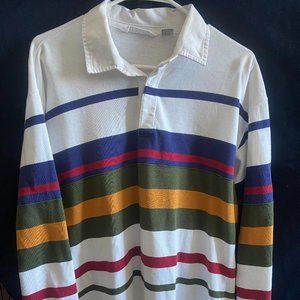 Vintage Handpicked Christopher Hayes Long-sleeved Striped Polo (LARGE)